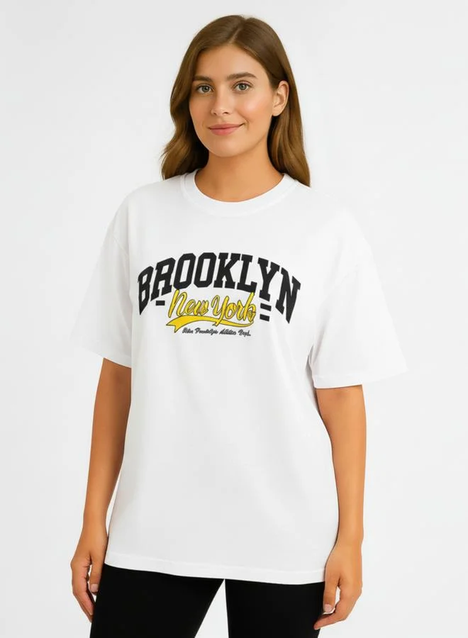 PAUSE Women White Graphic Print T-Shirt