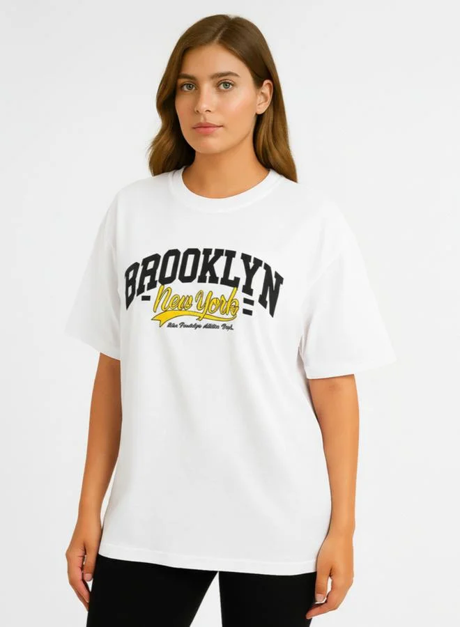 PAUSE Women White Graphic Print T-Shirt