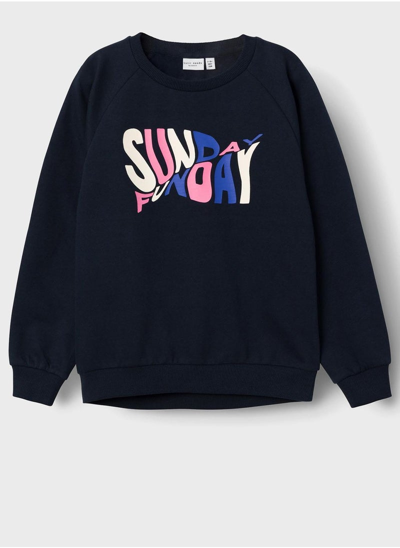 NAME IT - Kids Text Print Sweatshirt - Image 1