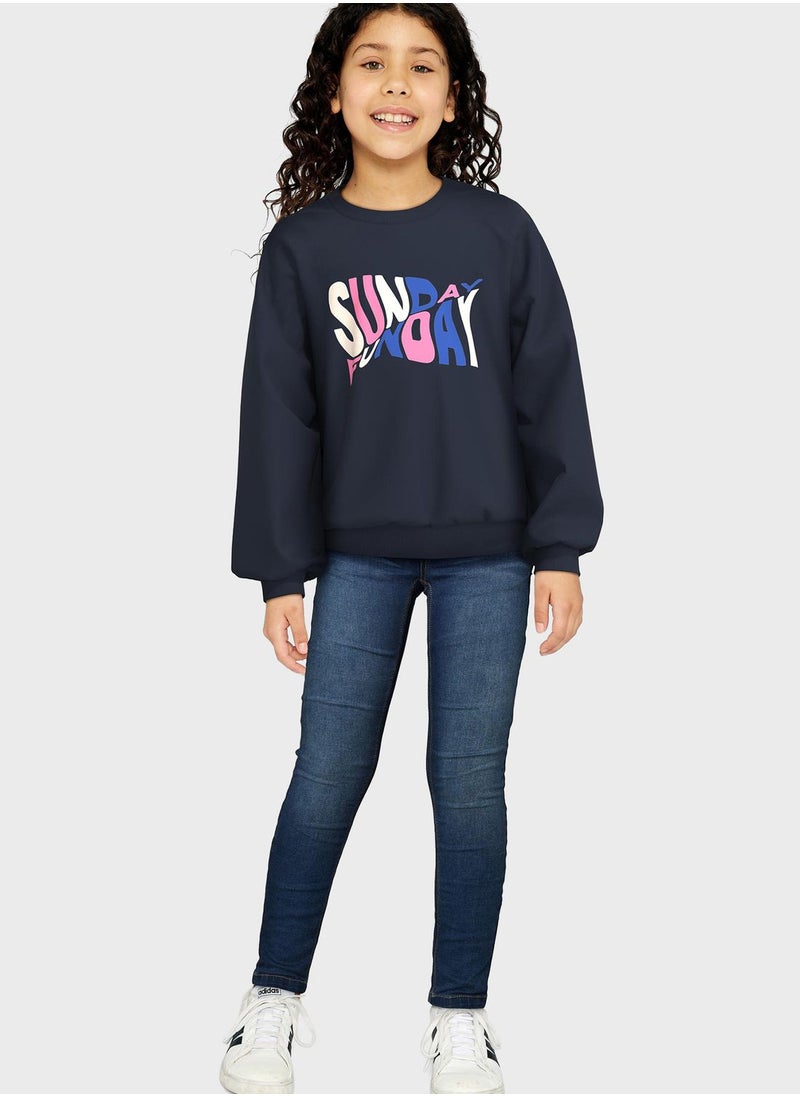 NAME IT - Kids Text Print Sweatshirt - Image 1