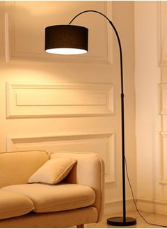 ماركة غير محددة مصباح أرضي LED بثلاثة ألوان، ضوء نورديك بسيط، مصباح عمودي حديث لحماية العين، لغرفة النوم وغرفة المعيشة والدراسة والمكتب وإضاءة أرضية من القماش مع لمبة LED ثلاثية الألوان 9 وات أسود 185 × 100 سم  - Image 3