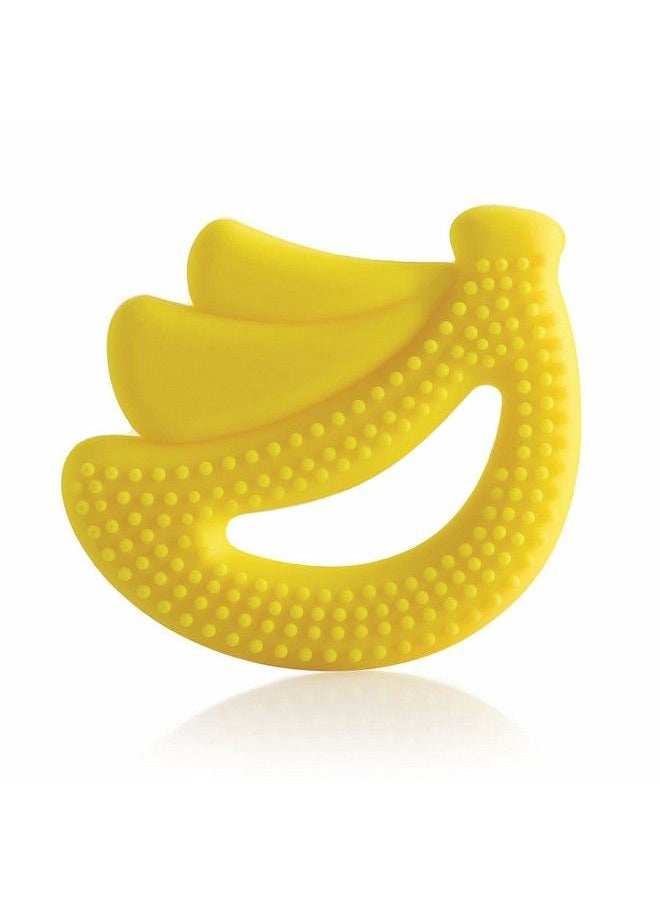 Beebaby - Banana Fruit Shape Soft Silicone Teether For 3+ Months With Carrying Case Bpa Free Teething Toy For Babies With Textured Surface For Soothing Gums. 100% Food Grade (Banana Yellow) - Image 1