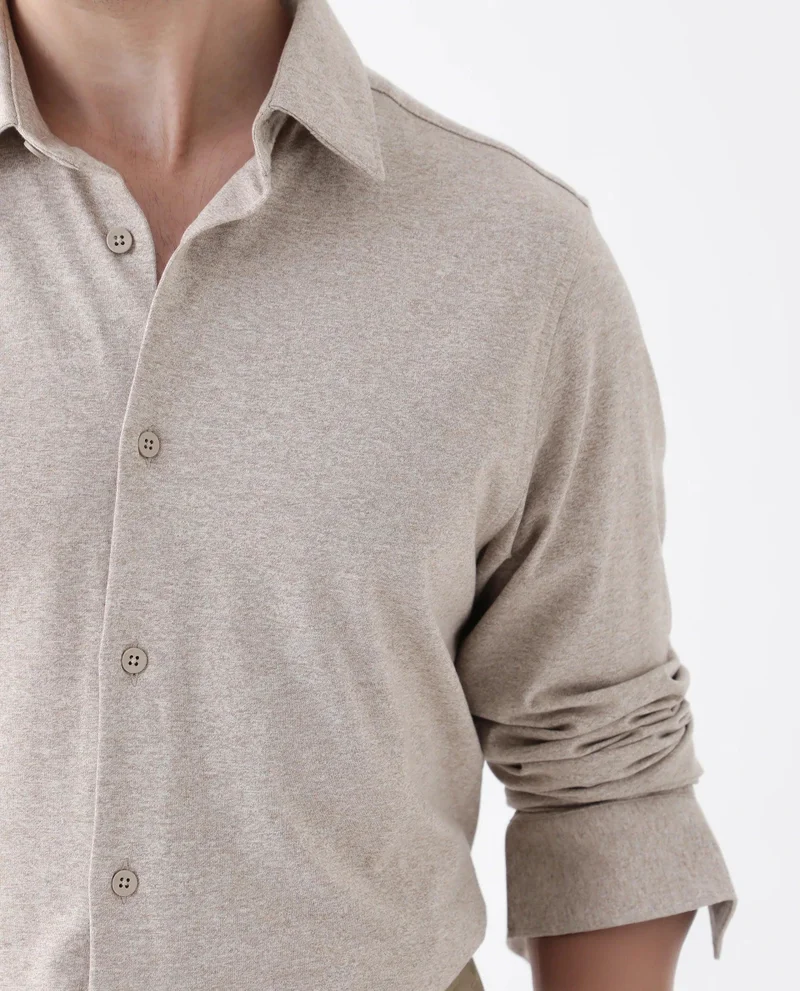 Rare Rabbit Men's Regular Fit Solid Shirt