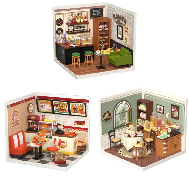 رولايف أحجية ثلاثية الأبعاد Rolife Diy 3D Puzzle Home Gift Idea Model Supply Store Kit with LED Yum Yum Burger And Leisurely Cheers Bar And Sweet Sips Tea 8375790 - Image 2