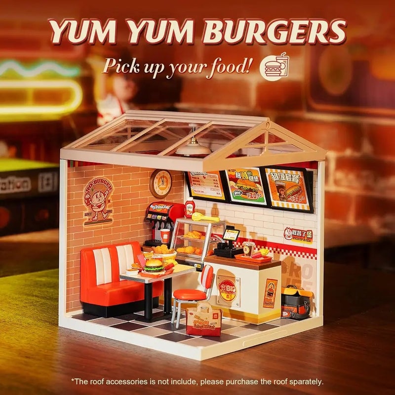 رولايف أحجية ثلاثية الأبعاد Rolife Diy 3D Puzzle Home Gift Idea Model Supply Store Kit with LED Yum Yum Burger And Leisurely Cheers Bar And Sweet Sips Tea 8375790 - Image 3