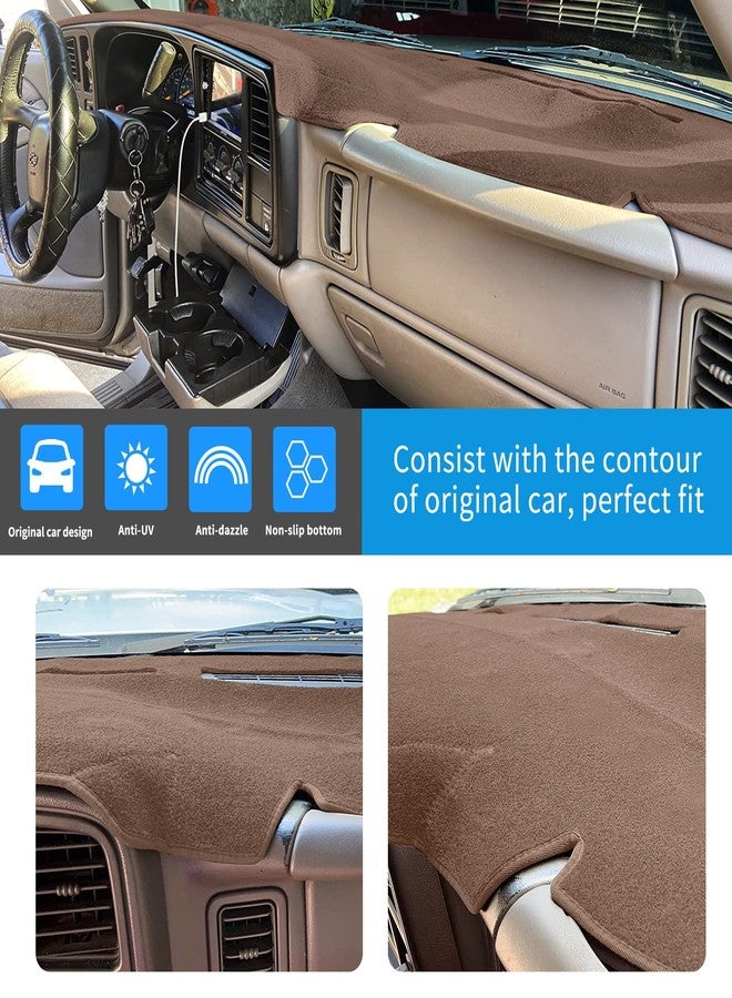 HanLanKa Dashboard Cover for Chevrolet Silverado 1500 2500 3500 1999-2006 Avalanche Chevy Tahoe Suburban GMC Sierra Yukon Dash Cover Mat(Premium Carpet, Brown) - Image 3
