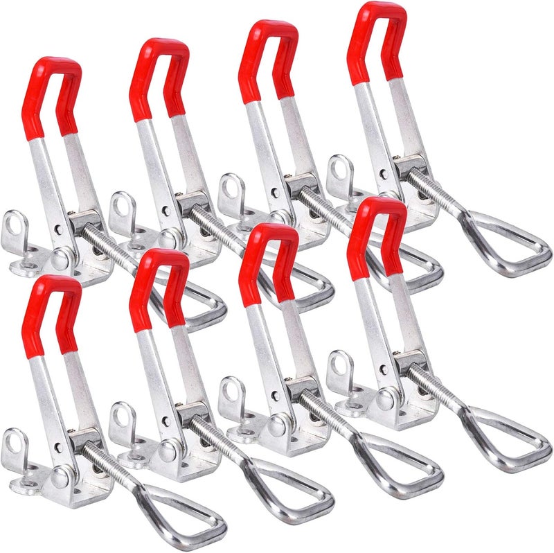 APACALI 8 Pack Adjustable Toggle Clamp 660 lbs Holding Capacity Toggle Latch Hasp Clamp GH-4003 Lockable Quick Release Pull Latch Black Metal Draw Latch for Door, Box Case Trunk, Smoker Door, Jig - Image 1