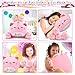 Auspicious beginning Pink Birthday Cat Plush 5 PCS Cat Plush Stuffed Animal Family 16 Pink Cat Mommy White Cat with 4 Baby Kittens Cat PlushiesKawaii Cat Plush Toy Christmas Birthday Gifts for Kids Boys Girls - Image 4