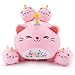Auspicious beginning Pink Birthday Cat Plush 5 PCS Cat Plush Stuffed Animal Family 16 Pink Cat Mommy White Cat with 4 Baby Kittens Cat PlushiesKawaii Cat Plush Toy Christmas Birthday Gifts for Kids Boys Girls - Image 2