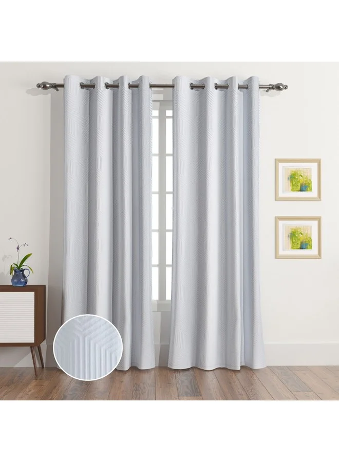 هوم بوكس زوج ستائر قطنية ثلجية 140 × 240 سم