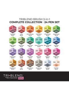 مجموعة أقلام تلوين Spectrum Noir Triblend Brush Nib Alcohol Markers مكونة من 24 لونًا - تأثير ظلال ألوان فريدة قابلة للمزج 3 في 1 - مجموعة كاملة (72 لونًا في المجموع) - pzsku/ZD10795D8239861C576B6Z/45/_/1732780777/441869f7-8f48-475c-a0f7-f54823c1201f