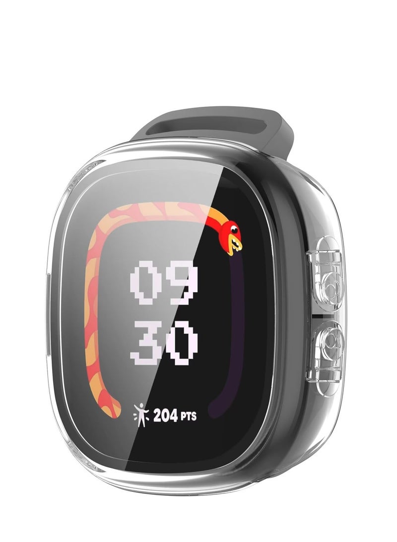 Case Compatible with Fitbit Ace LTE PC + Screen Tempered Film Integrated/ Anti-Fall/ Watch Cover Compatible with Fitbit Ace LTE (Transparent) - Image 2