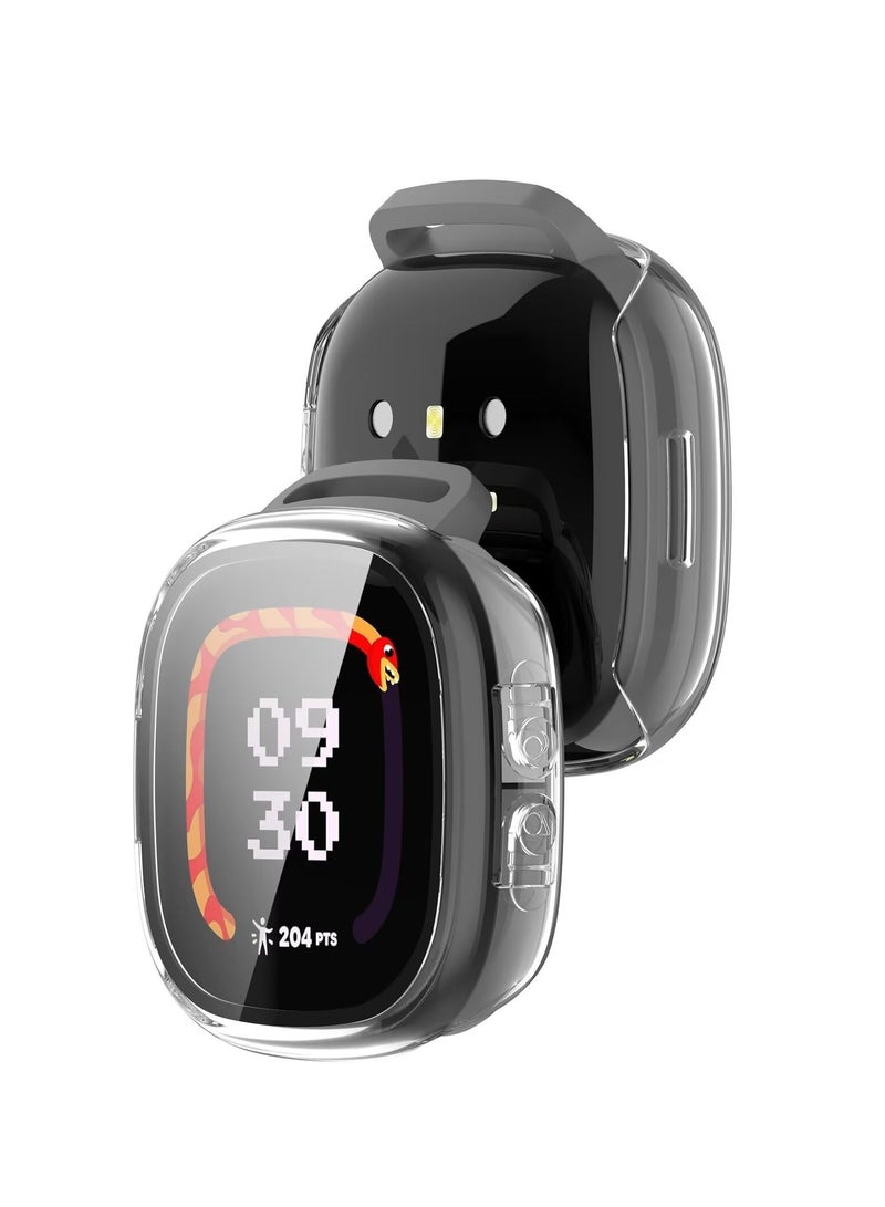 Case Compatible with Fitbit Ace LTE PC + Screen Tempered Film Integrated/ Anti-Fall/ Watch Cover Compatible with Fitbit Ace LTE (Transparent) - Image 5