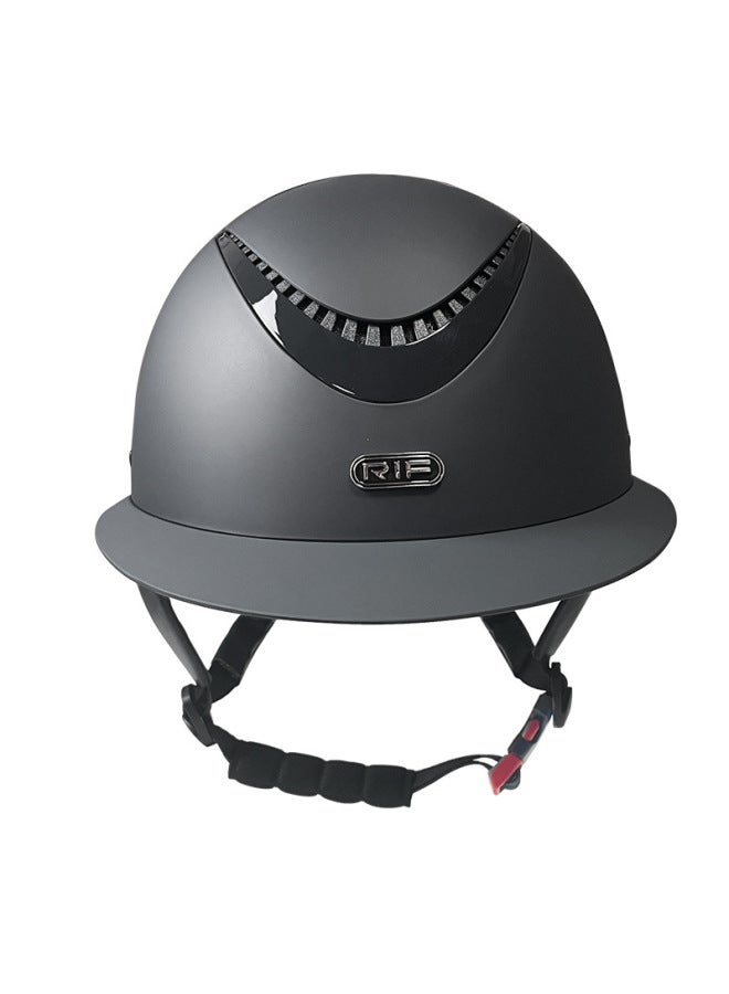 Matte Black Large Brim Rif Equestrian Helmet Kidsren's Equestrian Equipment Women's Equestrian Clothing Horseback Riding Helmet Sports Cycling Helmet Breathable And Simple
