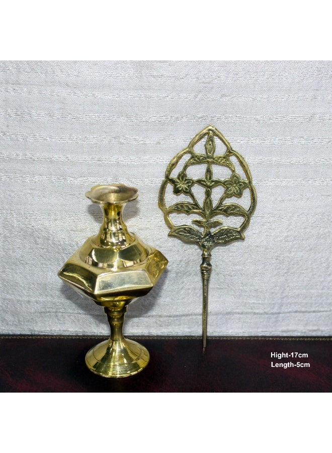 قلم تحديد العيون/كحل العيون/قلم الكحل بتصميم عربي من النحاس الأصفر، حجم كبير. تصميم كلاسيكي. | (التصميم 1) (نحاس أصفر) - Image 4