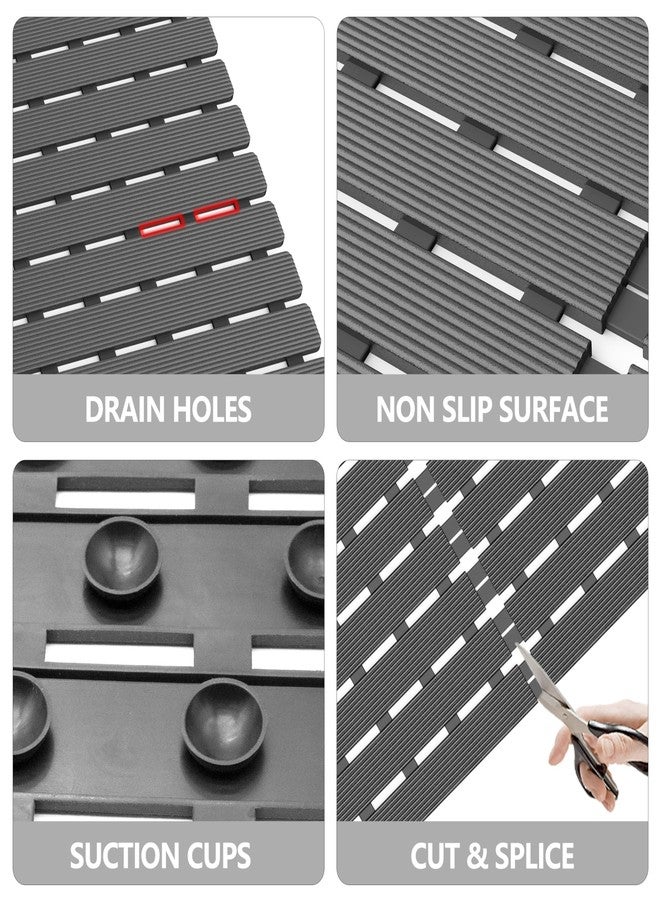 MBOSS Bathtub Mat Non Slip,Super Soft Bath Mat for Tub 24 X 24 Inch,Shower Mat with Suction Cups and Drain Holes,Non Slip Bathtub Mat for Elderly - Image 3