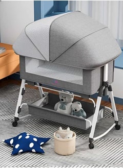 3 in 1 Baby Bedside Cradle, Adjustable Rocking Cradle with Tidy Storage Basket and Mosquito Net, Portable Bed for Newborns and Infants - pzsku/ZD107CF633420A8AD2D3CZ/45/_/1698870195/cd1cb6e5-fca6-4119-8053-e791158a5eae