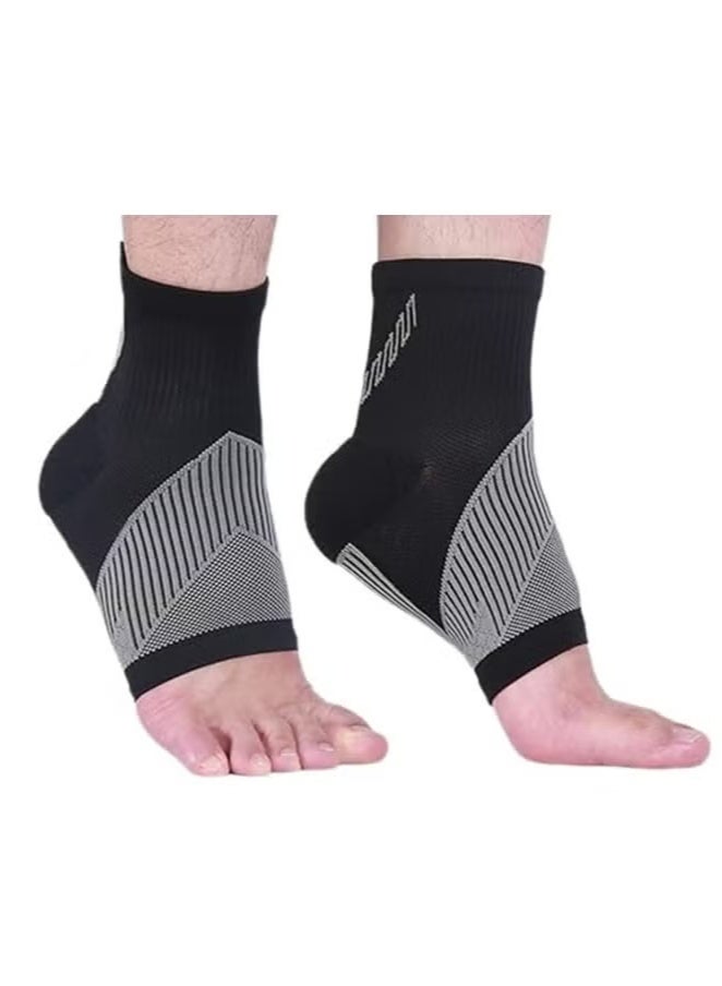 كم ضاغط للكاحل للنساء والرجال، كم داعم للقوس، جوارب ضاغطة لدعم الكاحل بدون أصابع لتخفيف آلام الاعتلال العصبي والتهاب وتر أخيل والتهاب اللفافة الأخمصية - Image 1