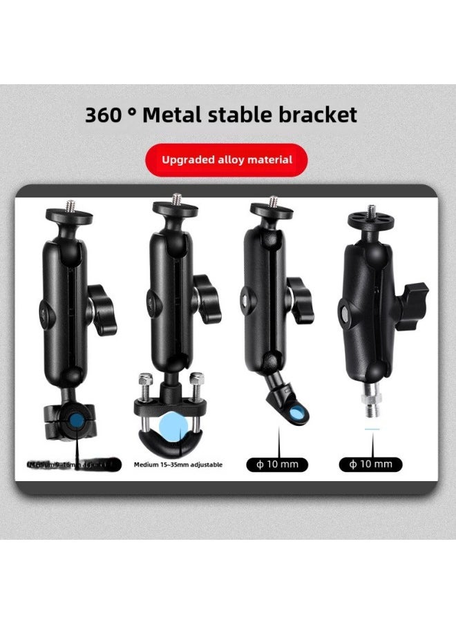 Generic - Motorcycle Mobile Phone Bracket Gopro12/10 Accessories Insta360X4 Panoramic Camera Shooting Bracket Navigation-Color:Bold Rearview Mirror Fixing Bracket (applicable To Suzuki 250/Chunfeng 250/ninja400, Etc.) - Image 1