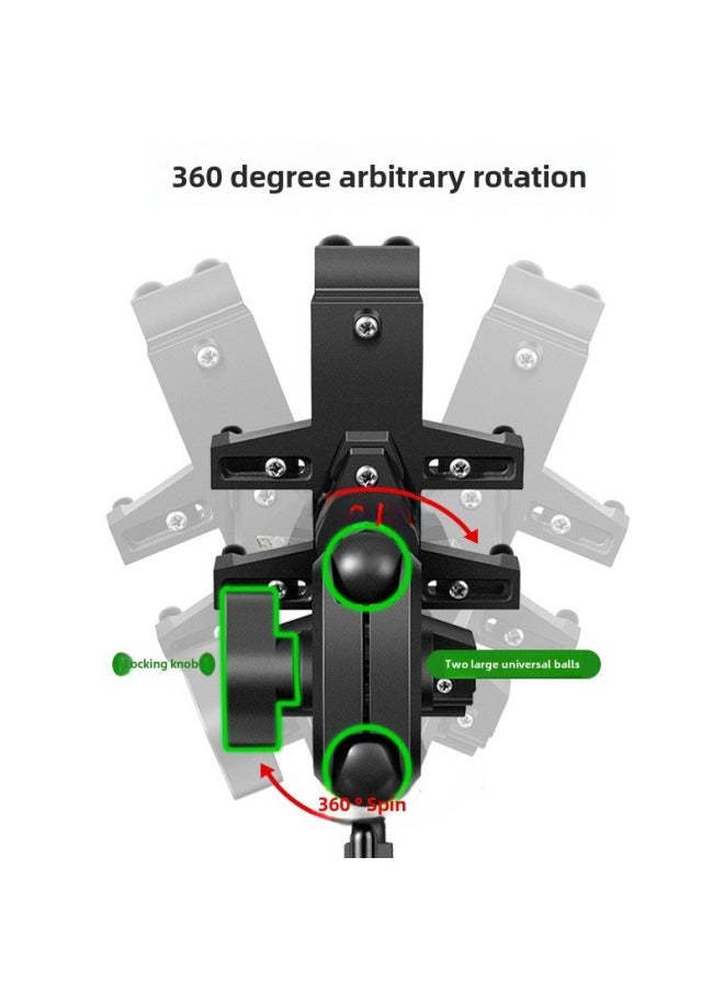 Generic - Motorcycle Mobile Phone Bracket Gopro12/10 Accessories Insta360X4 Panoramic Camera Shooting Bracket Navigation-Color:Bold Rearview Mirror Fixing Bracket (applicable To Suzuki 250/Chunfeng 250/ninja400, Etc.) - Image 1