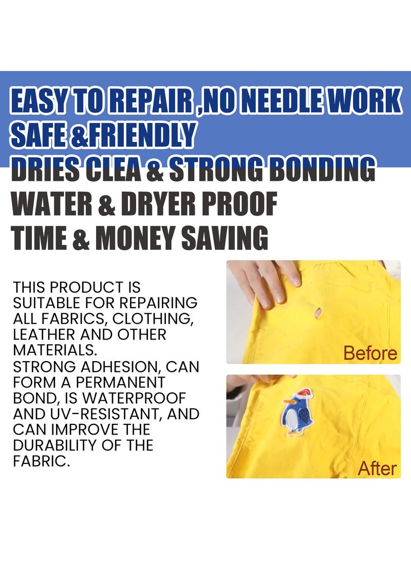 Jakehoe - Transparent Waterproof Fabric Glue for Clothes – Heat & Wash Resistant Adhesive for Denim & Textiles with Scraper Too - Image 1