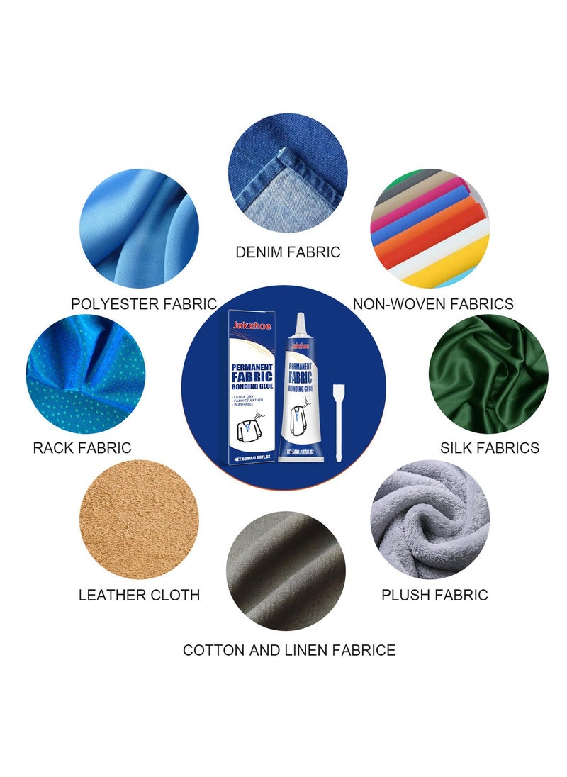 Jakehoe - Transparent Waterproof Fabric Glue for Clothes – Heat & Wash Resistant Adhesive for Denim & Textiles with Scraper Too - Image 1