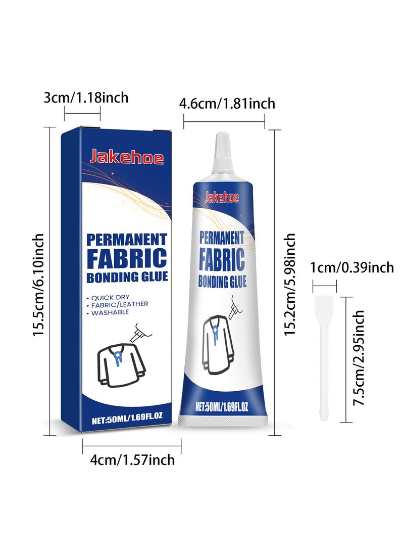 Jakehoe - Transparent Waterproof Fabric Glue for Clothes – Heat & Wash Resistant Adhesive for Denim & Textiles with Scraper Too - Image 1