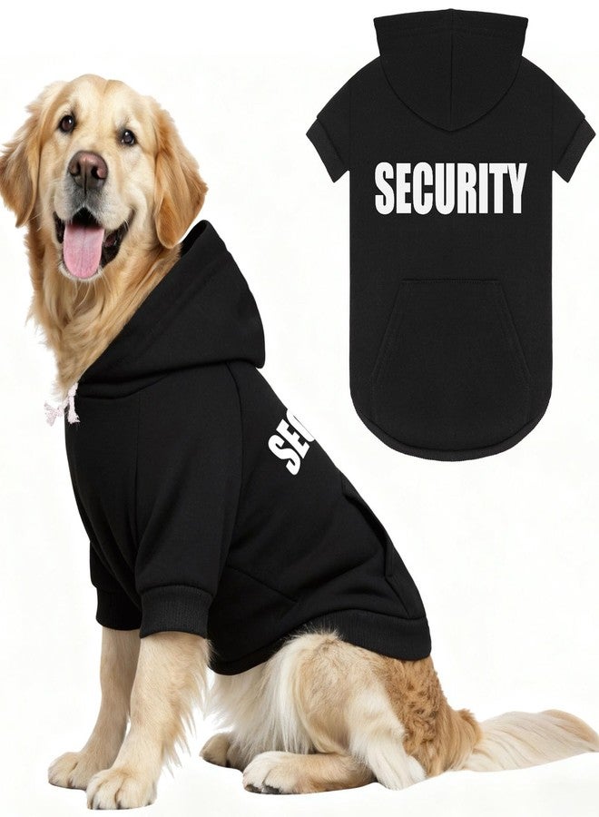 كنزات للكلاب مقاس 3XL للكلاب الكبيرة، سترة بغطاء رأس للكلاب الأمنية، سترة صوفية دافئة ناعمة مع غطاء رأس وجيب، فتحة لربط المقود، ملابس مريحة للحيوانات الأليفة في الطقس البارد للكلاب الصغيرة والمتوسطة والكبيرة، مقاس 3XL - Image 1