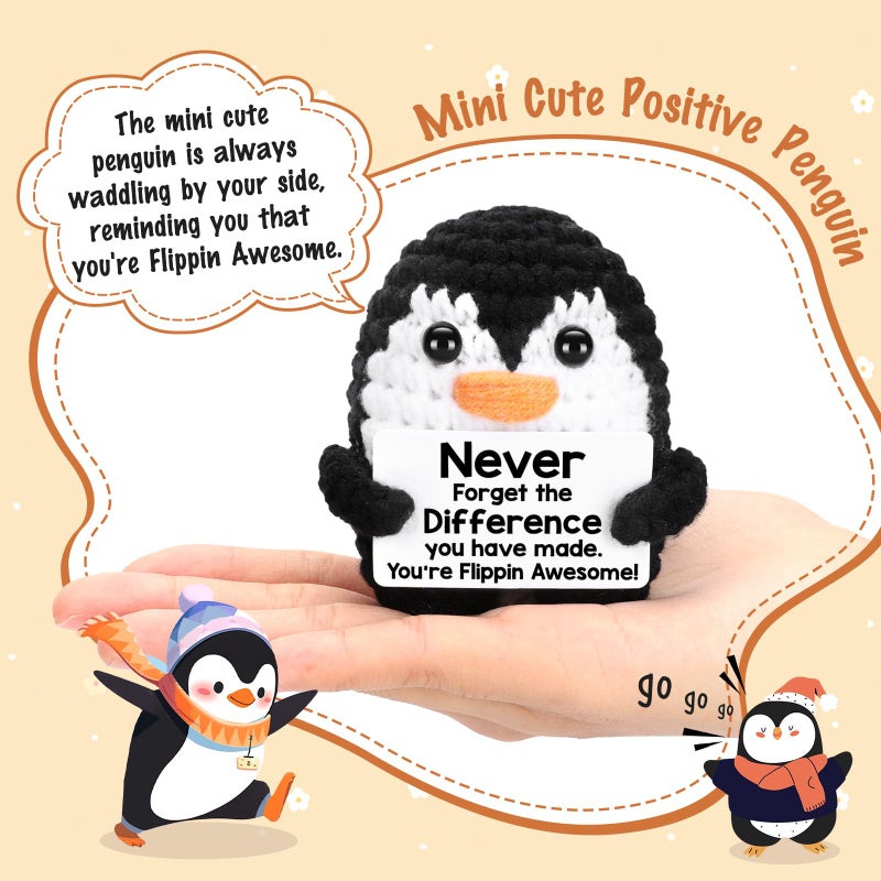 CryCarrot Thank You Gifts For Women Men  Christmas Appreciation Gifts For Teacher Coworker Friend Nurse Mentor Boss Employee  Mini Funny Handmade Crochet Penguin For Leaving Going Away Retirement Birthday - Image 2
