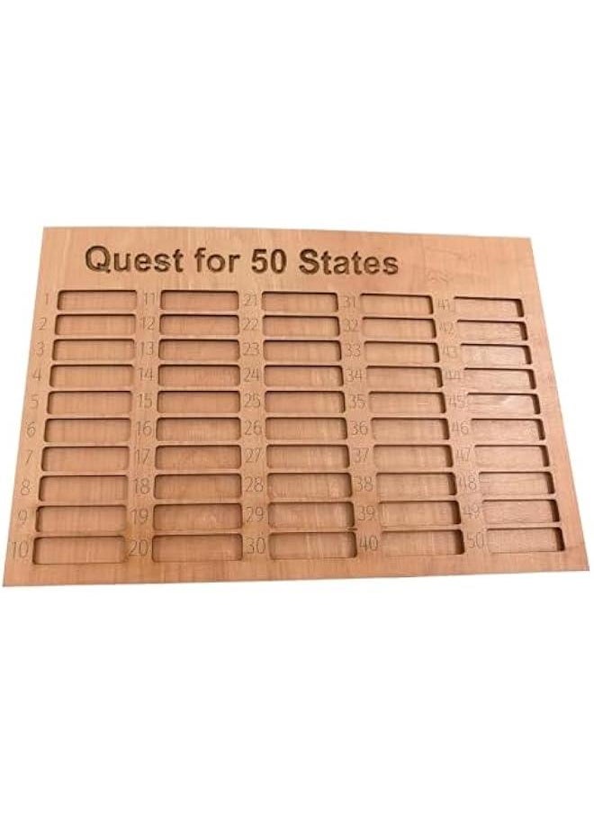 ماركة غير محددة US 50 States Travel Complete List Wooden Ornament, Visit 50 States Countdown Travel Plan, Track Your Journey Across The USA, Tracker Board Gift  - Image 4