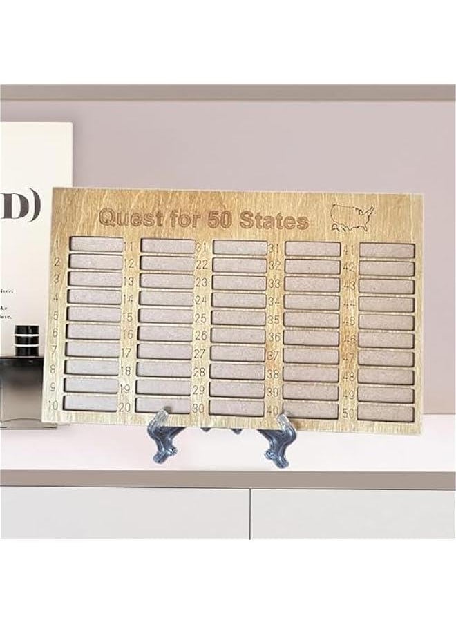 ماركة غير محددة US 50 States Travel Complete List Wooden Ornament, Visit 50 States Countdown Travel Plan, Track Your Journey Across The USA, Tracker Board Gift  - Image 5
