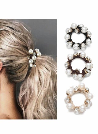 Hair Ties Black Elastic Scrunchies Pearl Bands Crystal Ropes Accessories for Women and Girls (Pack of 3) - pzsku/ZD107FBAD1A8467595B11Z/45/_/1702279971/e99c7f51-2cf9-4b70-9936-5e94ec98796c