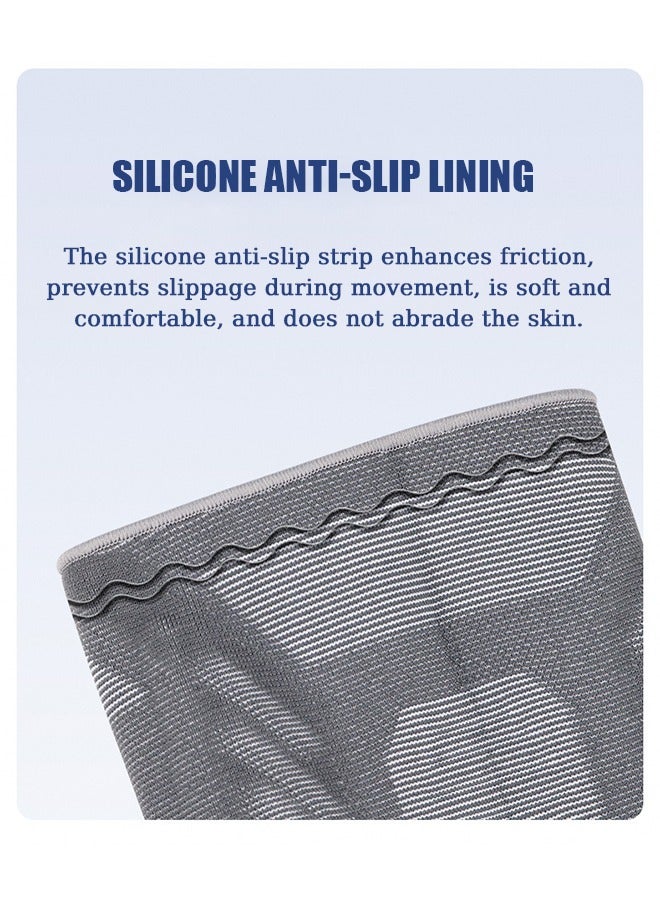 Beyond Knee Compression Sleeve, Adjustable Knee Brace Knee Pad, Leg Compression Sleeves for Runining Basketball Arthritis Joint Pain Relief (Gray) - Image 3