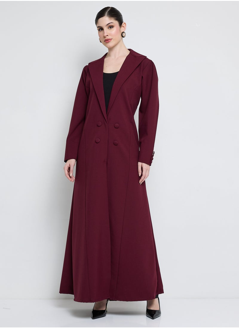 Rosette Abaya - Elegant Blazer Abaya with Button Detail - Image 1