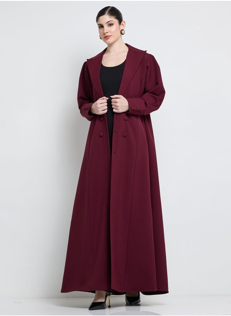 Rosette Abaya - Elegant Blazer Abaya with Button Detail - Image 1