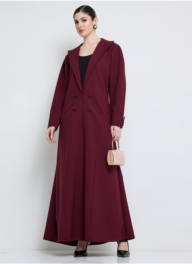 Rosette Abaya - Elegant Blazer Abaya with Button Detail - Image 1