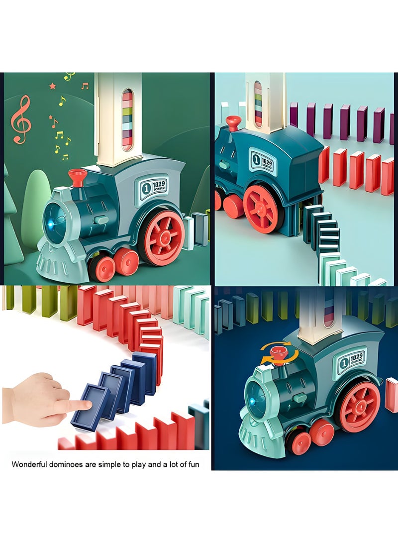 MAGIC VAULT Domino Train Toy Set, 60pcs Dominos Train Blocks with Lights & Sounds, Domino Blocks Building Stacking Toy, STEM Creative Gift for 3 4 5 6 7 Year Old Boys Girls - Image 5