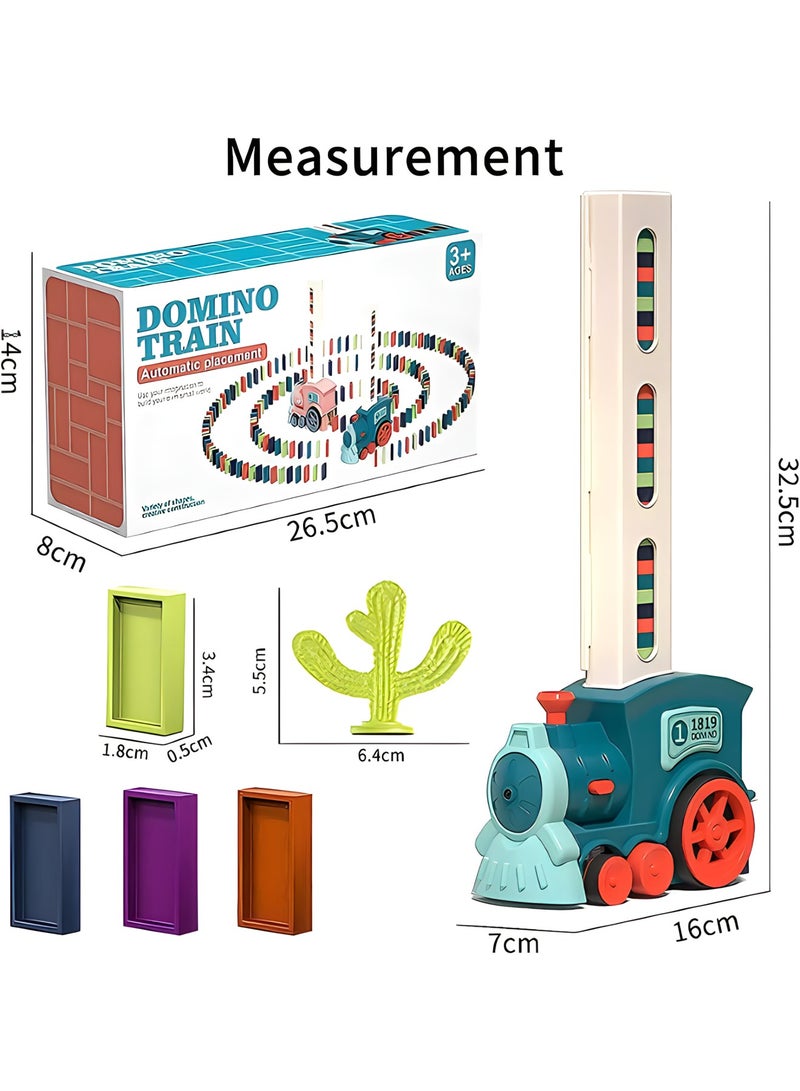 MAGIC VAULT Domino Train Toy Set, 60pcs Dominos Train Blocks with Lights & Sounds, Domino Blocks Building Stacking Toy, STEM Creative Gift for 3 4 5 6 7 Year Old Boys Girls - Image 4
