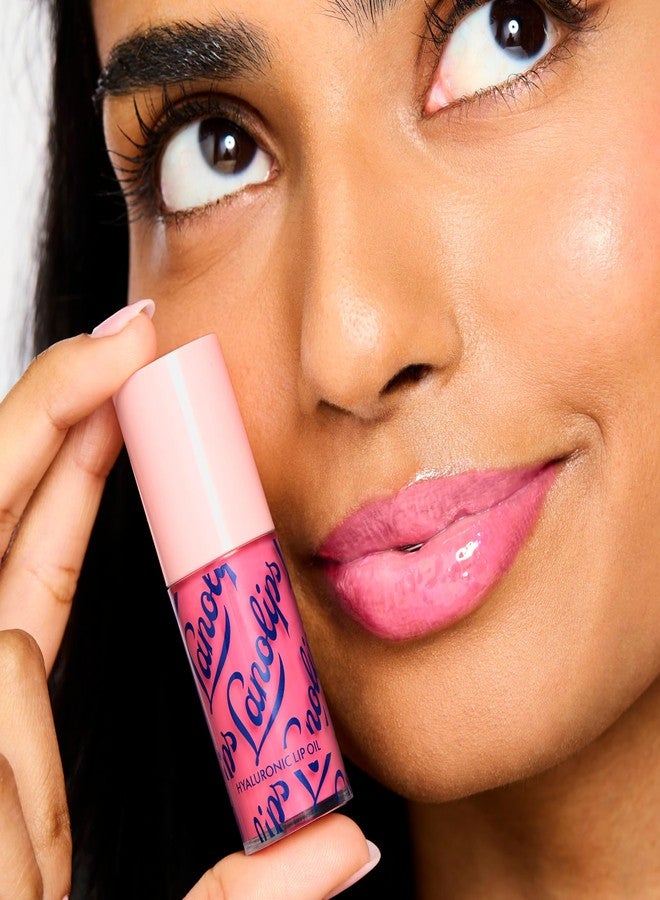 Lanolips Hydrating Lip Oil - Plumping Lip Gloss Infused with Lanolin Oil, Hyaluronic Acid & Vitamin E - Non-Sticky, Glossy Finish Beauty Products - Raspberry (0.2 Fl oz) - Image 5