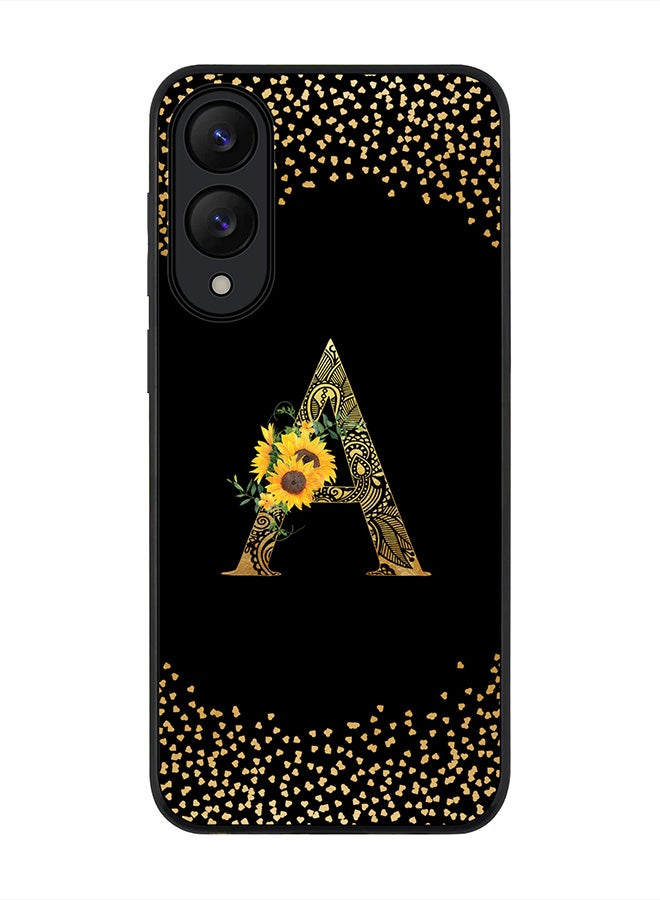 Stylizedd For Samsung Galaxy S25 Edge Case,Slim fit Camera Protection, Shockproof Thin Phone cover  - Custom Floral Monogram - A ( Black )