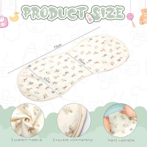 Hahafelt 3 Pcs Changing Pad Liners Fits in Peanut Shape Changing Pad Waterproof Diaper Mats Organic Cotton Peanut Mats are Warm on a Babys Back Washable ReusableBright StyleGreen - Image 3