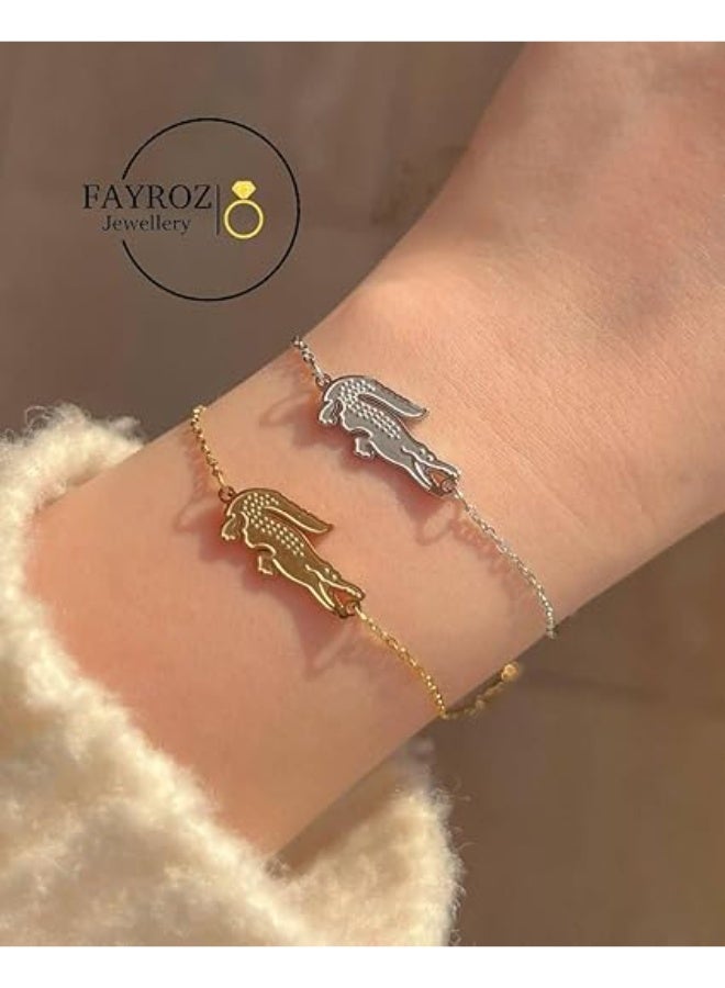 LACOSTE Couples Crocodile Bracelet for Men and Women – Stainless Steel, Luxurious and Elegant Design, Rust Resistant - Image 5