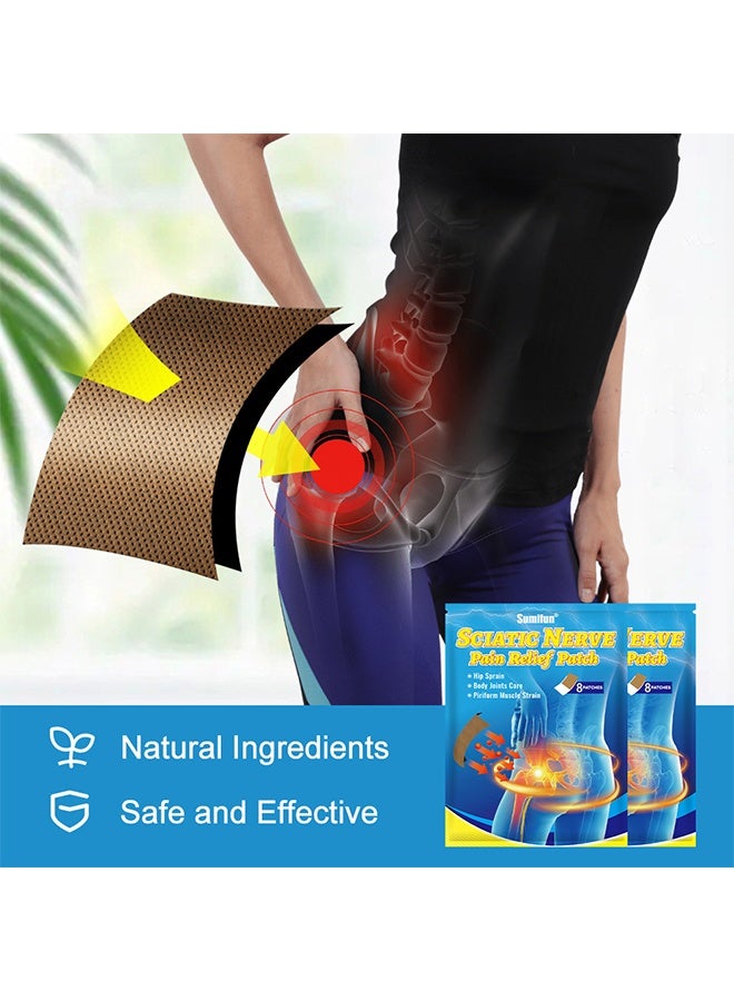 Sumifun Sciatic Nerve Pain Relief Patch, Sciatica Patches, Sciatic Nerve Pain Reducing Patch Elastic Fabric Multifuntcional Release Muscle Patch For Back Buttock 24 Sheets 3 PACKS - Image 2