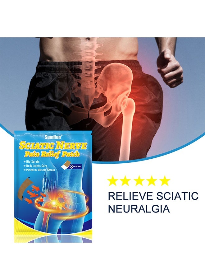 Sumifun Sciatic Nerve Pain Relief Patch, Sciatica Patches, Sciatic Nerve Pain Reducing Patch Elastic Fabric Multifuntcional Release Muscle Patch For Back Buttock 24 Sheets 3 PACKS - Image 4