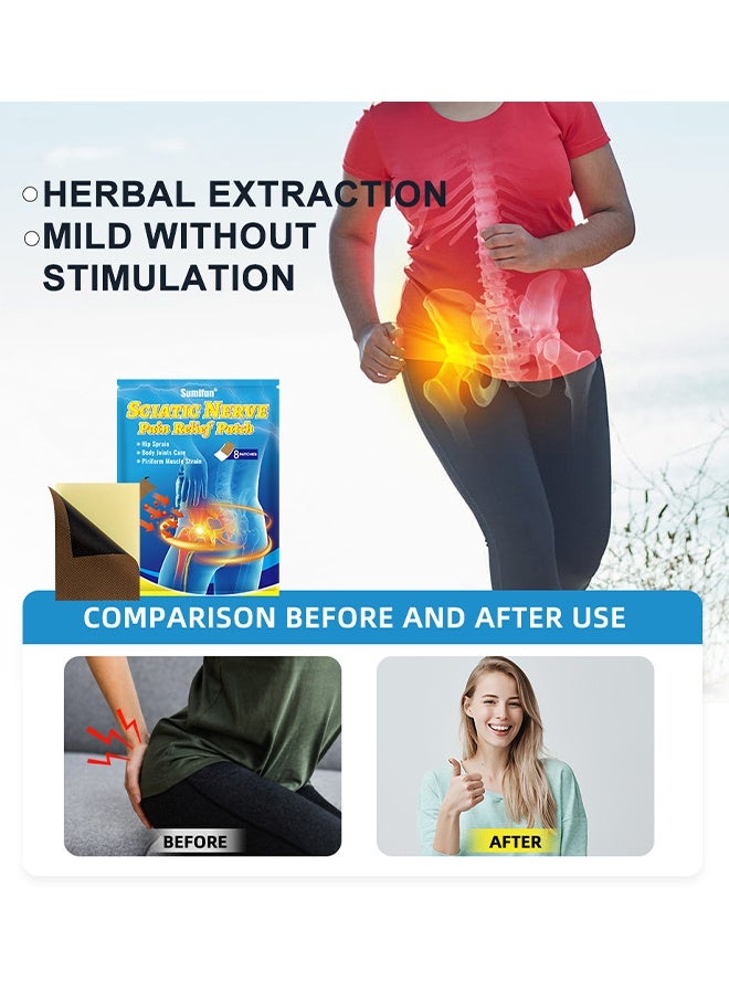 Sumifun Sciatic Nerve Pain Relief Patch, Sciatica Patches, Sciatic Nerve Pain Reducing Patch Elastic Fabric Multifuntcional Release Muscle Patch For Back Buttock 24 Sheets 3 PACKS - Image 5