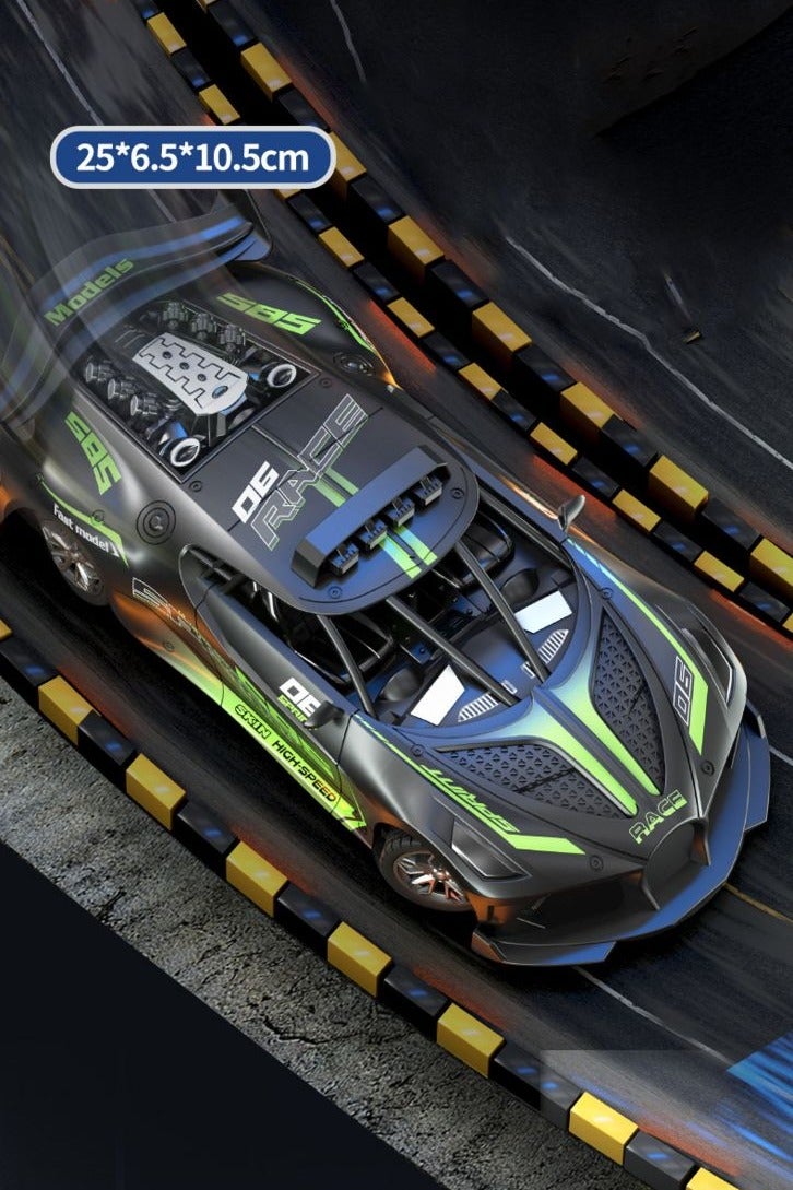 هالامودو 1:18 مقياس سيارة رياضية RC نموذج , 2.4 G متعددة الوظائف اللاسلكية التحكم عن بعد لعبة السيارة , مع الانجراف , موديل سيارة هدية للفتيان والبنات , شاشة جمع , أخضر / أسود ，25 سم * 10.5 سم * 6.5 سم - Image 4