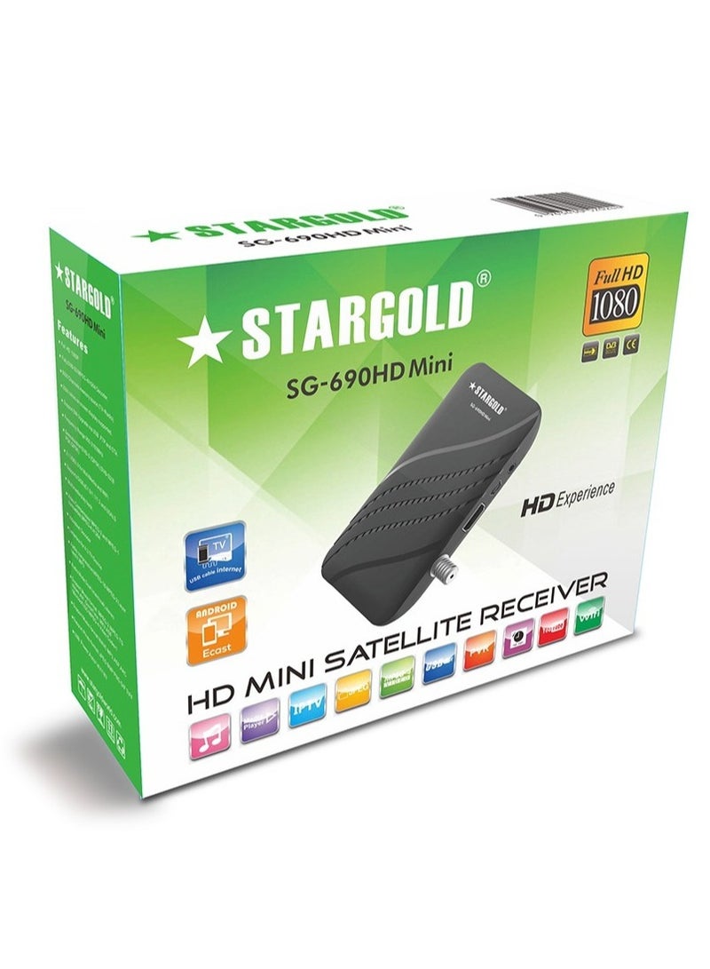 Stargold SG-690 HD Mini Satellite Receiver with Full HD 1080p and 5000 Channel Memory  - Image 2