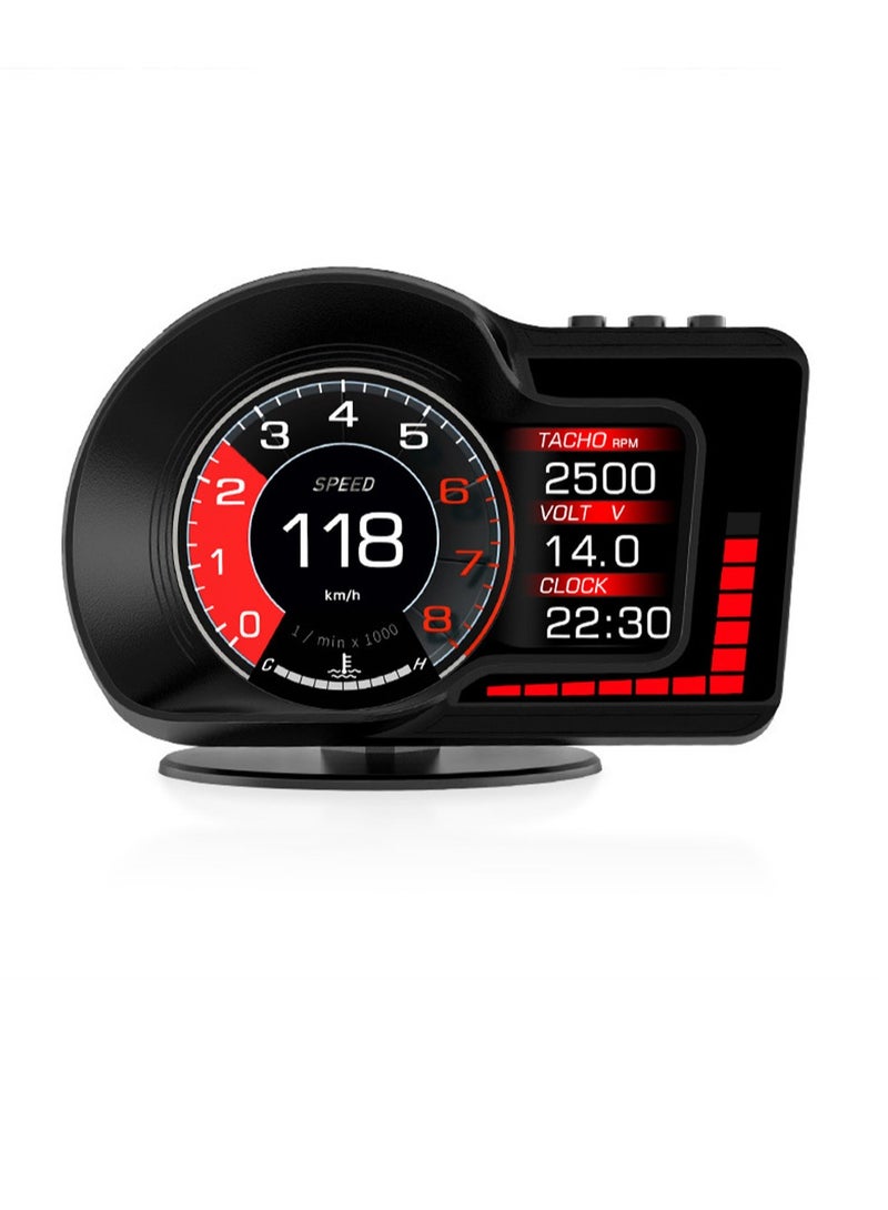 Generic Car Headup Display Digital GPS Speedometer Dual System Display with Speed/Clock/RPM/Water&Oil Temperature/Altitude/etc. Overspeed Alarm Acceleration Test Brake Test  - Image 2