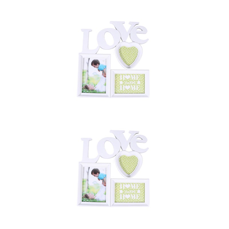 2pcs Photo Frame Love Heart Combination Photo Frame Love Decorative Photo Frame - Image 1