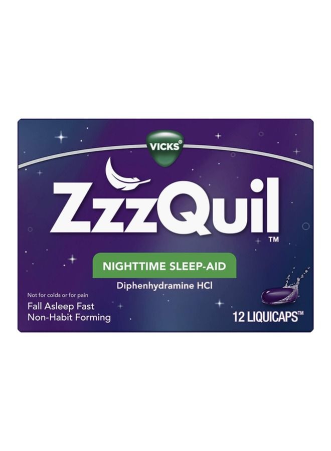 Vicks ZzzQuil Nighttime Sleep Aid LiquiCaps 12 Caps - Image 1